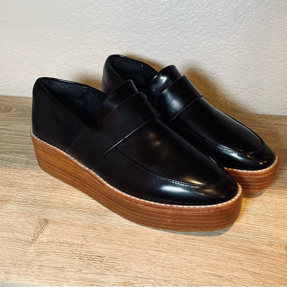 Sol Sana Women’s 37 Venus Black Leather Platform Loafers - Picture 10 of 13